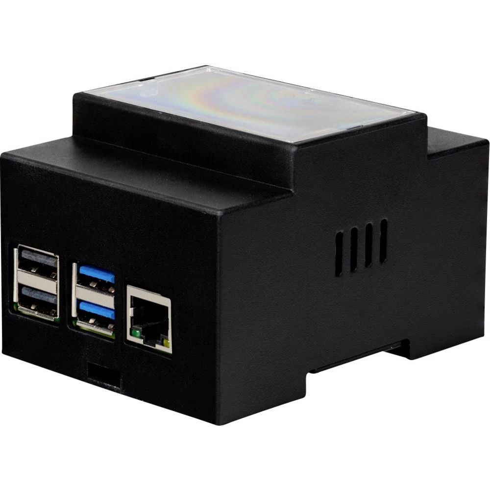 Joy-it nosač za DIN šinu Pogodno za (komplet za razvoj): Raspberry Pi® 4 za montažu na DIN tračnicu crna slika