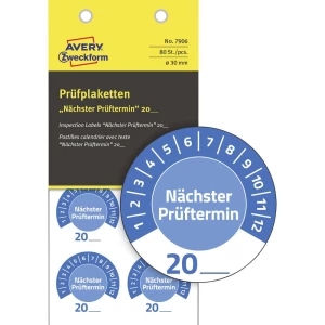 Avery-Zweckform 7906 inspekcijska naljepnica 20XX plava boja (Ø) 30 mm 30 mm 80 St. slika