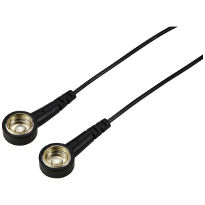TRU COMPONENTS TC-12358916 ESD kabel za uzemljenje  crna 3.6 m pritisni gumb 10 mm, pritisni gumb 10 mm pritisni gumb 1 slika