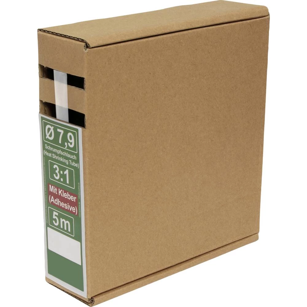 Quadrios 25CA501 skupljajuća cijev s ljepilomi prozirna 7.9 mm 2.6 mm Stopa skupljanja:3:1 5 m slika