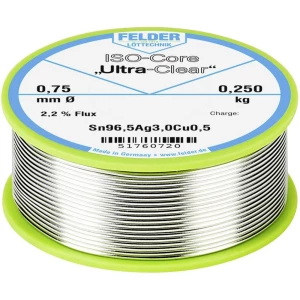 Felder Löttechnik ISO-Core "Ultra Clear" SAC305 Lemna žica Svitak Sn96.5Ag3Cu0.5 0.250 kg 0.75 mm slika