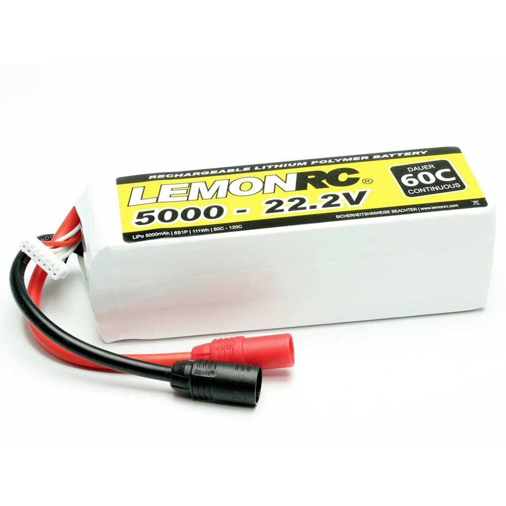 LemonRC lipo akumulatorski paket za modele 22.2 V 5000 mAh Broj ćelija: 6 60 C softcase AS150 slika