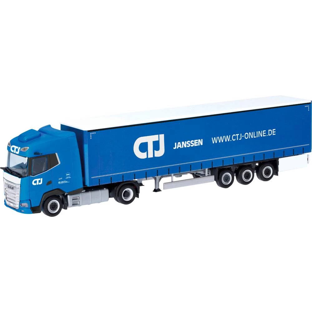 Herpa 318495 h0 model kamiona DAF XG poluprikolica s ceradom "CTJ" (Sjeverna Rajna-Vestfalija/Dormagen) slika