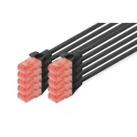 Digitus DK-1617-005-BL-10 RJ45 mrežni kabel, Patch kabel CAT 6 U/UTP 0.50 m crna  1 St.