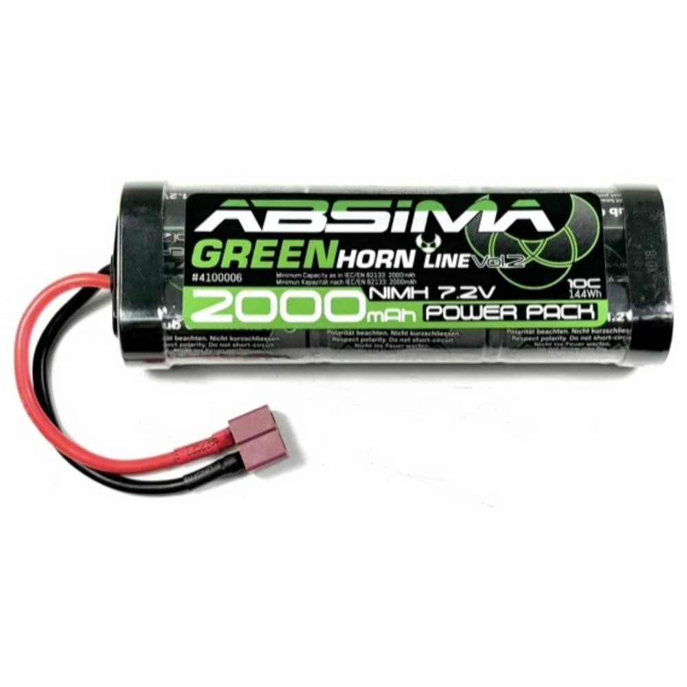 Absima NiMH akumulatorski paket za modele 7.2 V 2000 mAh softcase T utikač slika