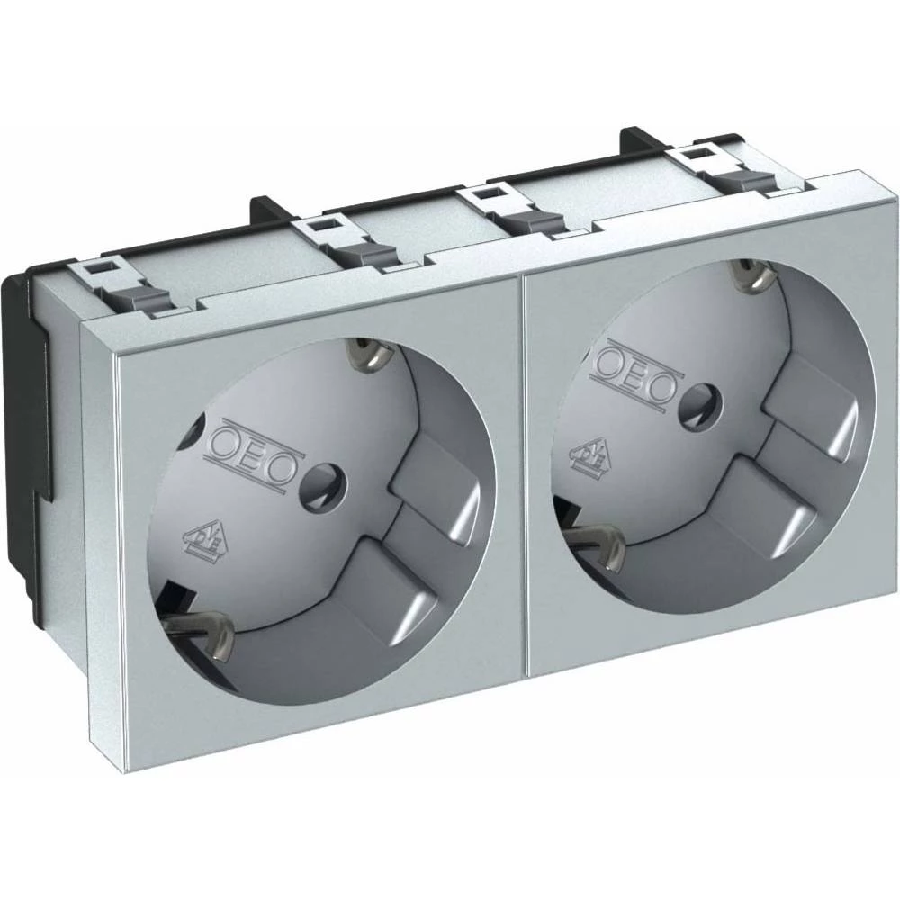 OBO Bettermann 6120112 Kabelske kanalice Utičnica 33 stupnja, dvostruki zaštitni kontakt slika