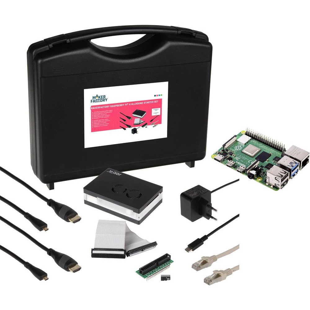 Raspberry Pi&reg; 4 B Allround Starter Kit 2 GB 4 x 1.5 GHz uklj. kutija za pohranu, uklj. kućište, Uklj. napajanje, uklj. HDMI slika