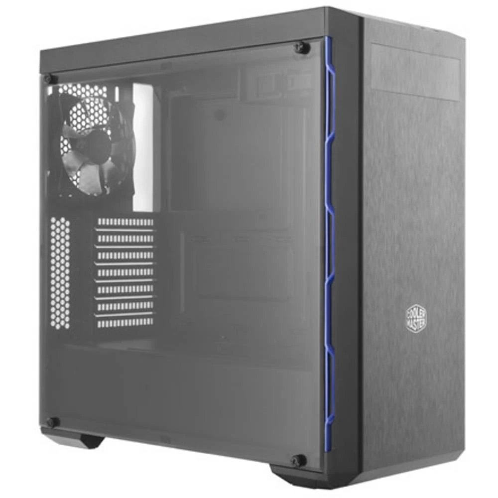 Midi-Tower Kućište za računala Cooler Master MasterBox MB600L Crna/plava 1 predinstalirani ventilator, Prikladno za AIO hlađenje slika
