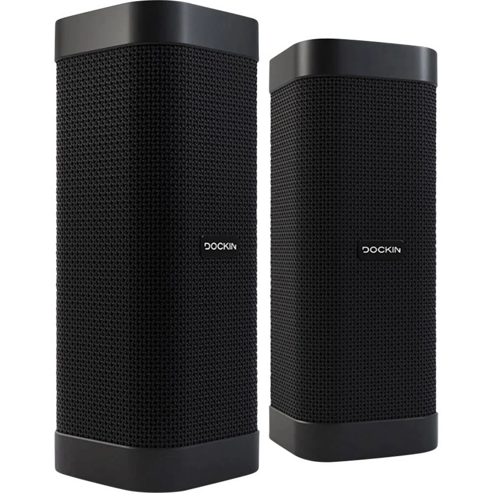 Bluetooth zvučnik Dockin D Mate Direct Duo-Pack Funkcija govora slobodnih ruku, Vanjski, Otporan na prašinu, Vodootporan Crna slika