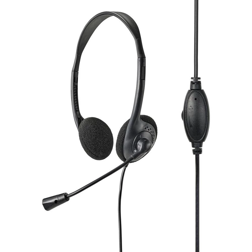 Renkforce RF-HS-150 računalo On Ear Headset žičani crna kontrola glasnoće slika