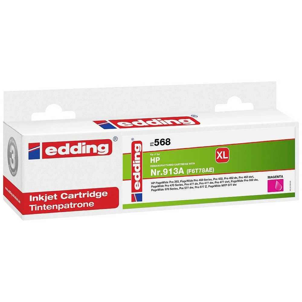Edding patrona tinte zamijenjen HP 913A (F6T78AE) kompatibilan  purpurno crven EDD-568 18-568 slika