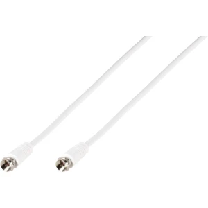 Antene, SAT Priključni kabel [1x Muški konektor F - 1x Muški konektor F] 10 m 90 dB Zaštićen s folijom, Pletena zaštita Bijela V slika