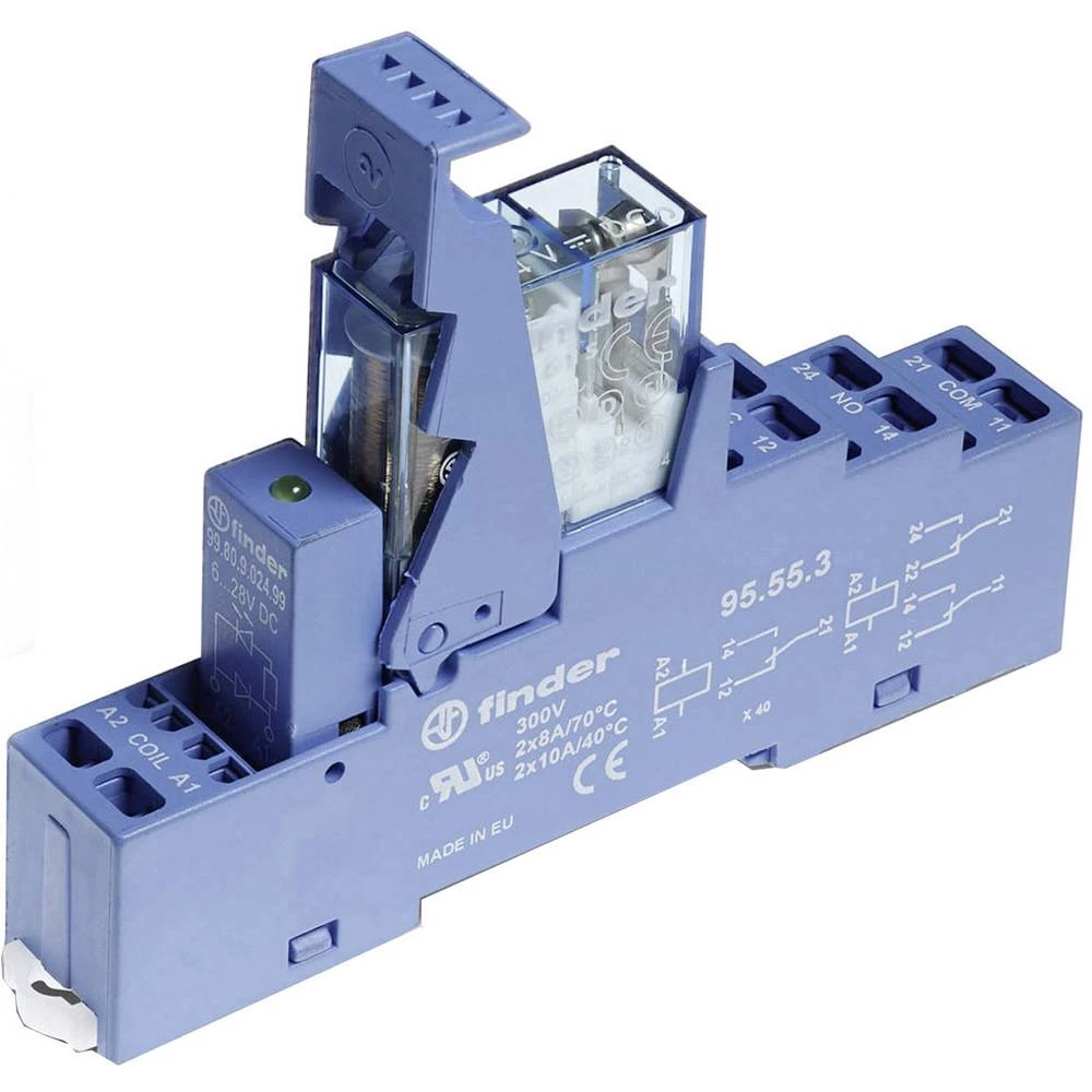 Relejni modul 10 ST Finder 49.72.7.024.0050 Nazivni napon: 24 V/DC 2 prebacivanje slika