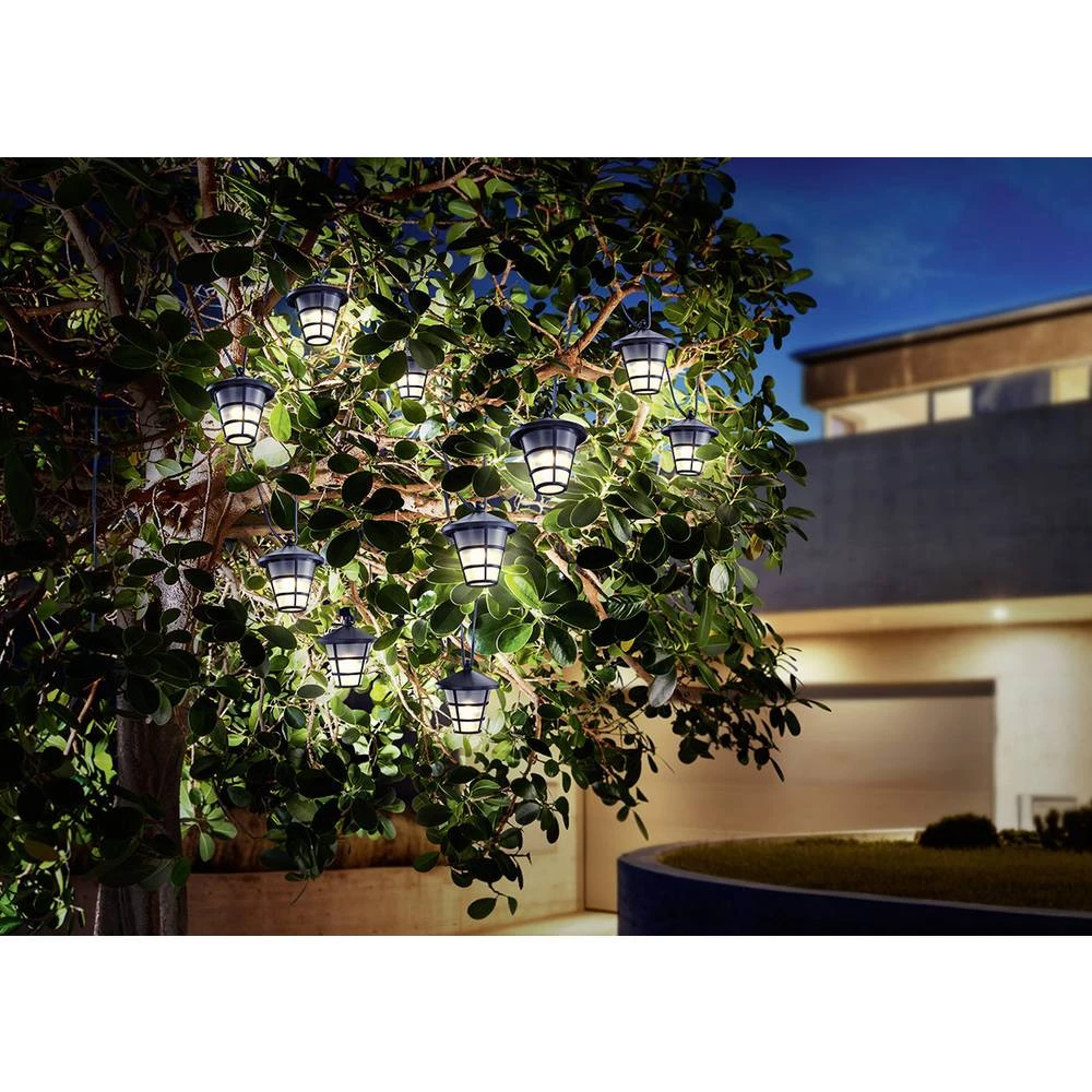 Solarni svjetlosni lanac, lanterne, vanjske 10 LED toplo-bijela 6 m Esotec 102152 slika