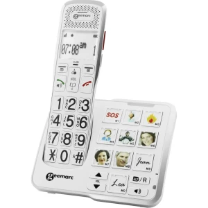 Bežični telefon za seniore Geemarc AMPLIDECT 595 PHOTO Responder, Tipke Foto Osvjetljeni zaslon Bijela slika