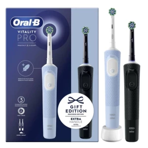 Oral-B Vitality Pro D103 Duo 4210201446514 električna četkica za zube rotirajuća/pulsirajuća bijela, plava boja, crna slika