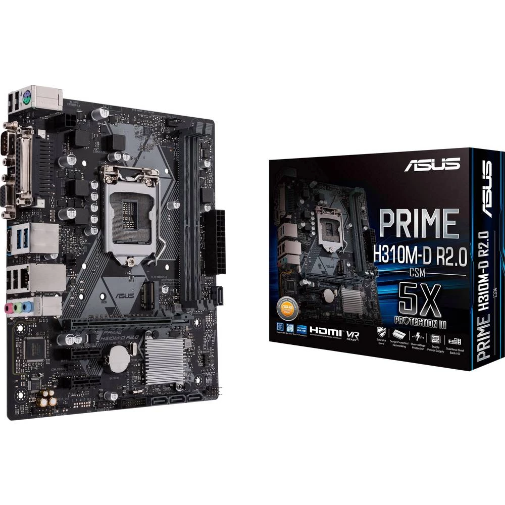 Matična ploča Asus PRIME H310M-D R2.0 Baza Intel&reg; 1151v2 Faktor oblika Micro-ATX Set čipova matične ploče Intel&reg; H370 slika