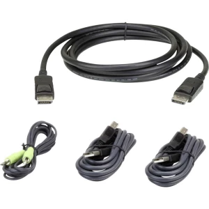 ATEN KVM priključni kabel [1x muški konektor displayport, muški konektor USB 2.0 tipa a, 3,5 mm banana utikač - 1x ženski konektor USB 2.0 tipa b, 3,5 mm banana utikač, muški konektor display slika