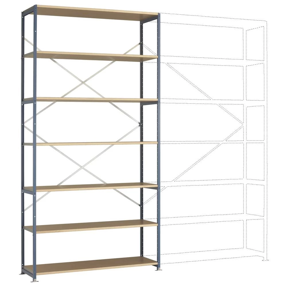 Manuflex RP1645.6011 osnovni modul regalne police 160 kg (Š x V x D) 1470 x 3000 x 1000 mm čelik obložen s prahom zelena slika