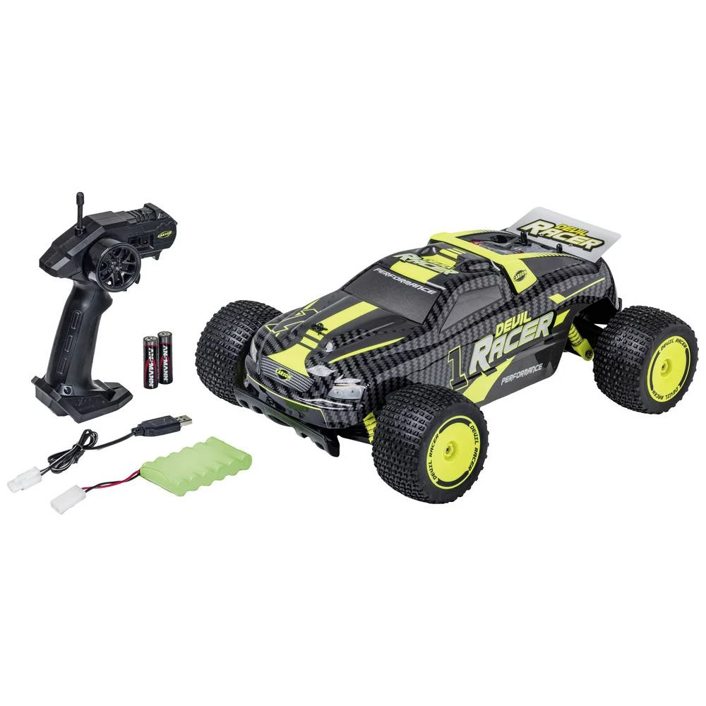 Carson RC Sport Devil Racer žuta s četkama 1:10 RC model automobila električni  Truggy  RtR 2,4 GHz slika