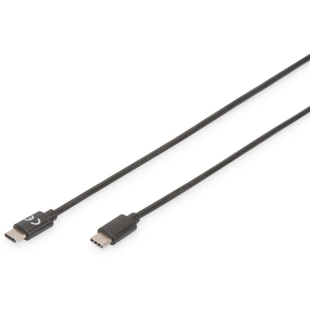 Digitus USB 2.0 Priključni kabel [1x Muški konektor USB-C&trade; - 1x Muški konektor USB-C&trade;] 1.0 m Crna Sa zaštitom slika