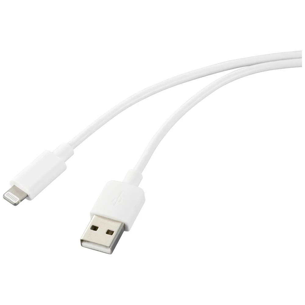 Renkforce Apple iPad/iPhone/iPod priključni kabel [1x muški konektor USB 2.0 tipa a - 1x muški konektor Apple dock lightning] 1.00 m bijela slika