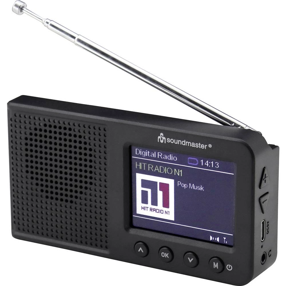 soundmaster desktop radio DAB+ (1012), FM Bluetooth®, AUX, DAB+, UKW funkcija alarma crna slika