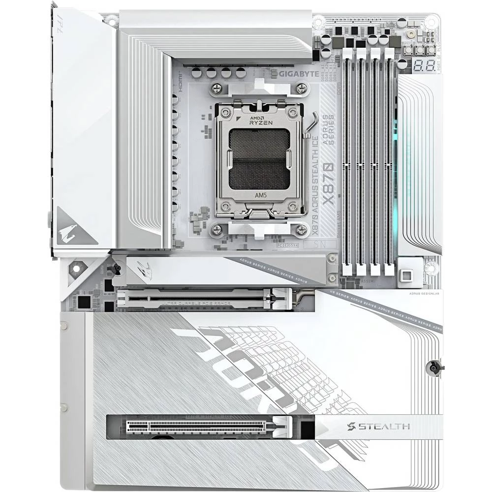 Gigabyte X870 A STEALTH ICE matična ploča Baza AMD AM5 Faktor oblika (detalji) ATX Set čipova matične ploče AMD® X8 slika