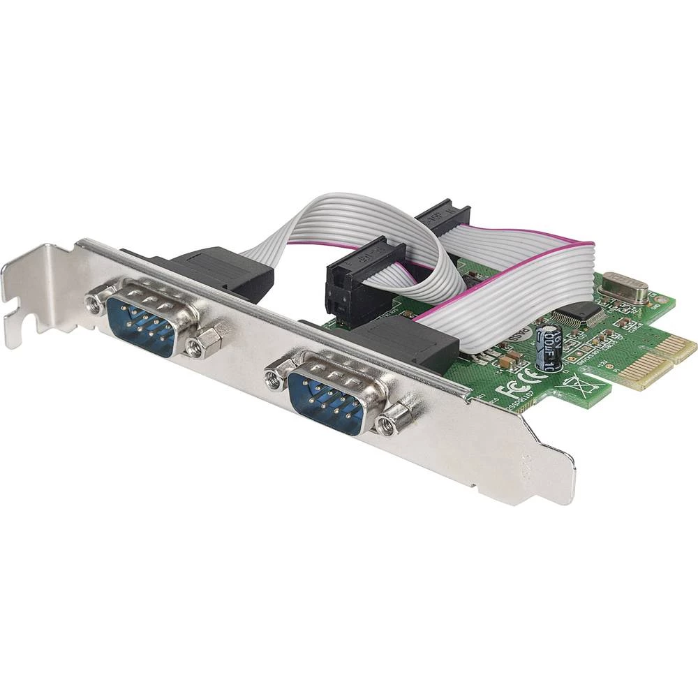 2 ulaza Serijska utična kartica Serijsko sučelje (9-polno) PCIe Manhattan Serielle PCI-Express-Karte 2 DB9-Ports geeignet für PC slika