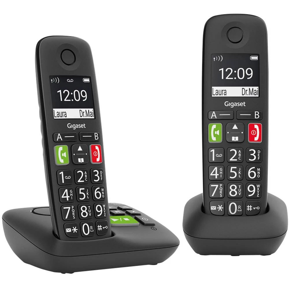 Gigaset E290A Duo mit Anrufbeantworter DECT slušalica Crna slika