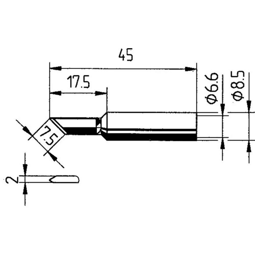 Ersa 0852OD Lemni vrh Dljetast oblik, ravan Veličina vrha 2 mm Content 1 ST slika