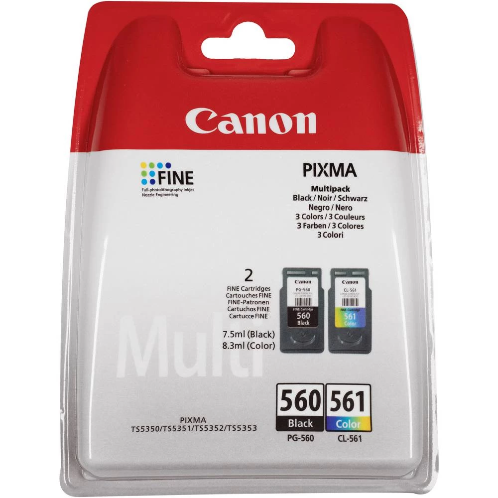 Canon patrona tinte PG-560 / CL-561 MULTIPACK original kombinirano pakiranje crn, cijan, purpurno crven, žut 3713C006 pa slika