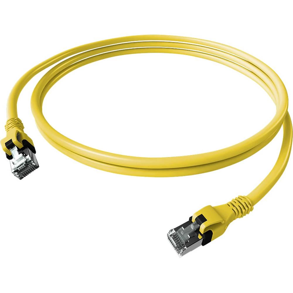 Easylan CPP1OYAYAY0010 RJ45 mrežni kabel, Patch kabel CAT 6a S/FTP 1 m žuta dvostruko zaštićen, bez halogena, vatrostala slika