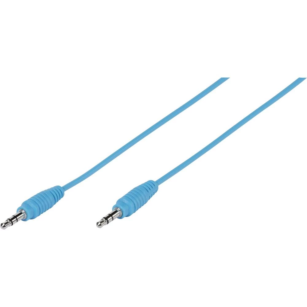 Utičnica Audio Priključni kabel [1x 3,5 mm banana utikač - 1x 3,5 mm banana utikač] 1 m Plava boja Vivanco slika