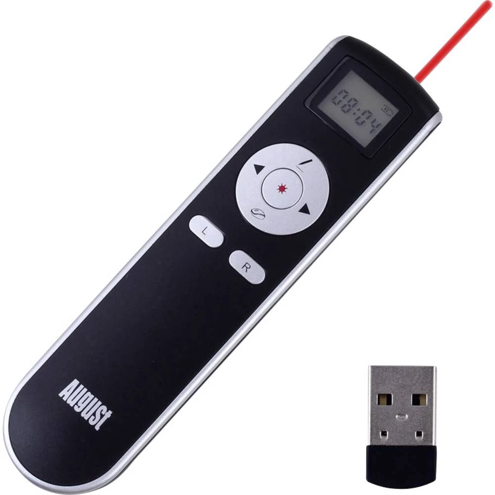 Bežični Uklj. laserski pokazivač, Integrirani zaslon August LP315B slika