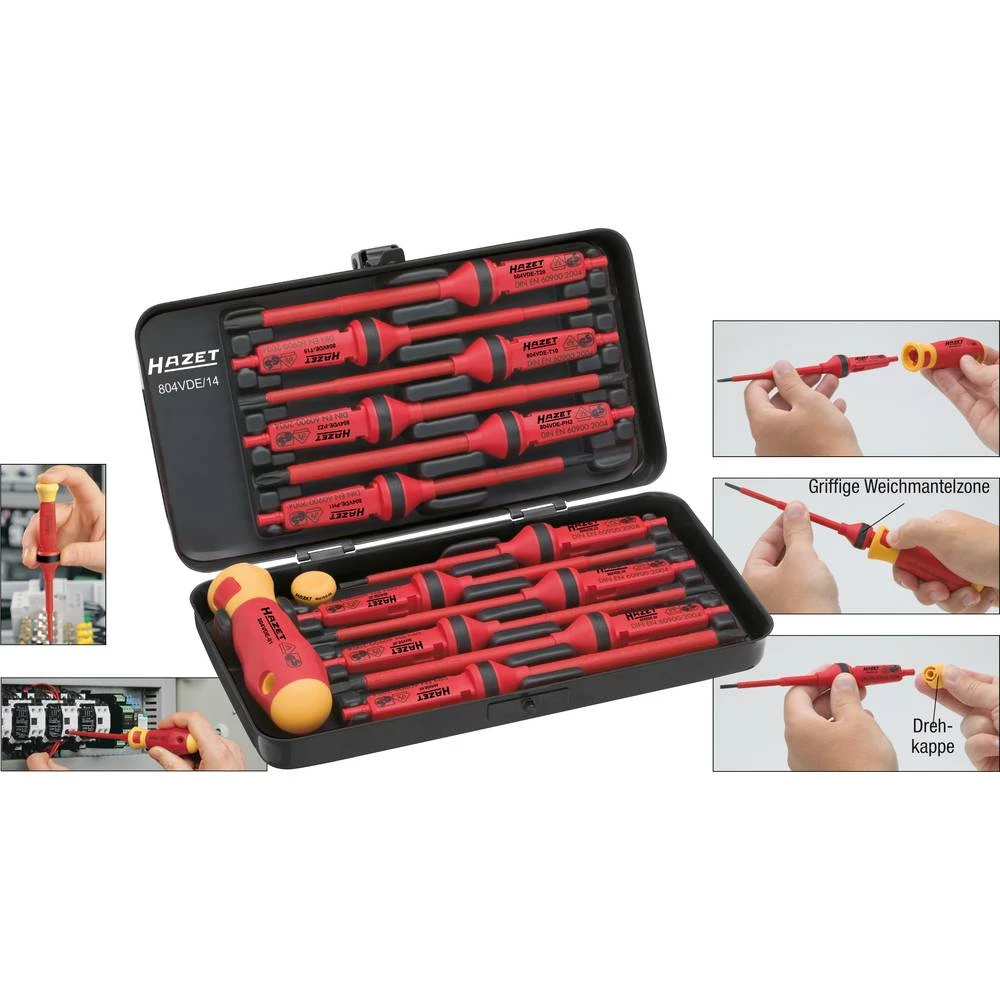 Hazet VDE komplet izmjenjivih oštrica 14-dijelni ravni prorez, križni phillips, križni pozidriv, unutarnji TORX slika