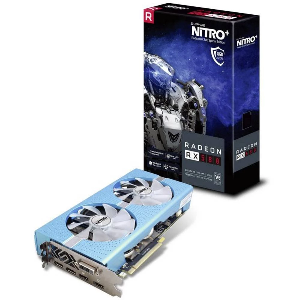 Grafička kartica Sapphire AMD Radeon RX 580 Nitro+ 8 GB GDDR5-RAM PCIe x16 HDMI&trade;, DVI, DisplayPort slika