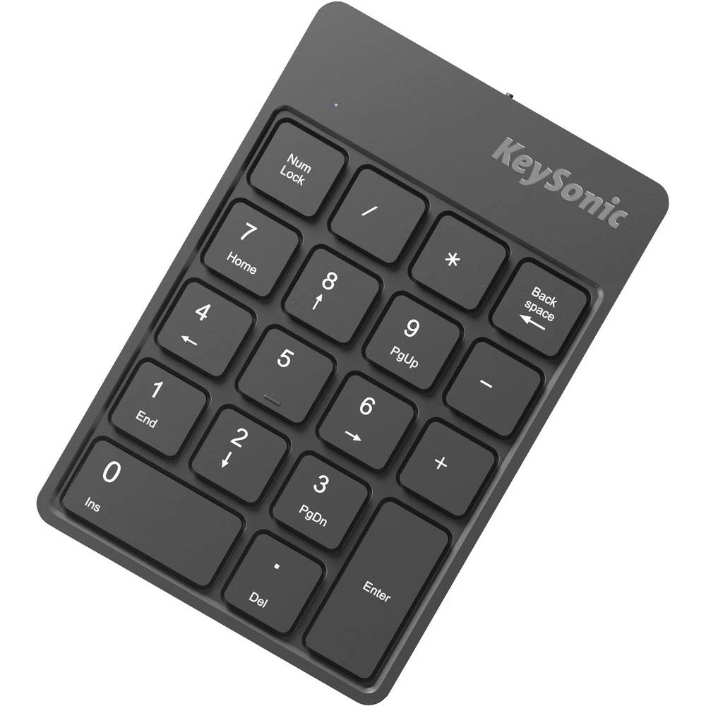 Bežična numerička tipkovnica Keysonic KSK-N100RF Ponovo punjiv Crna slika