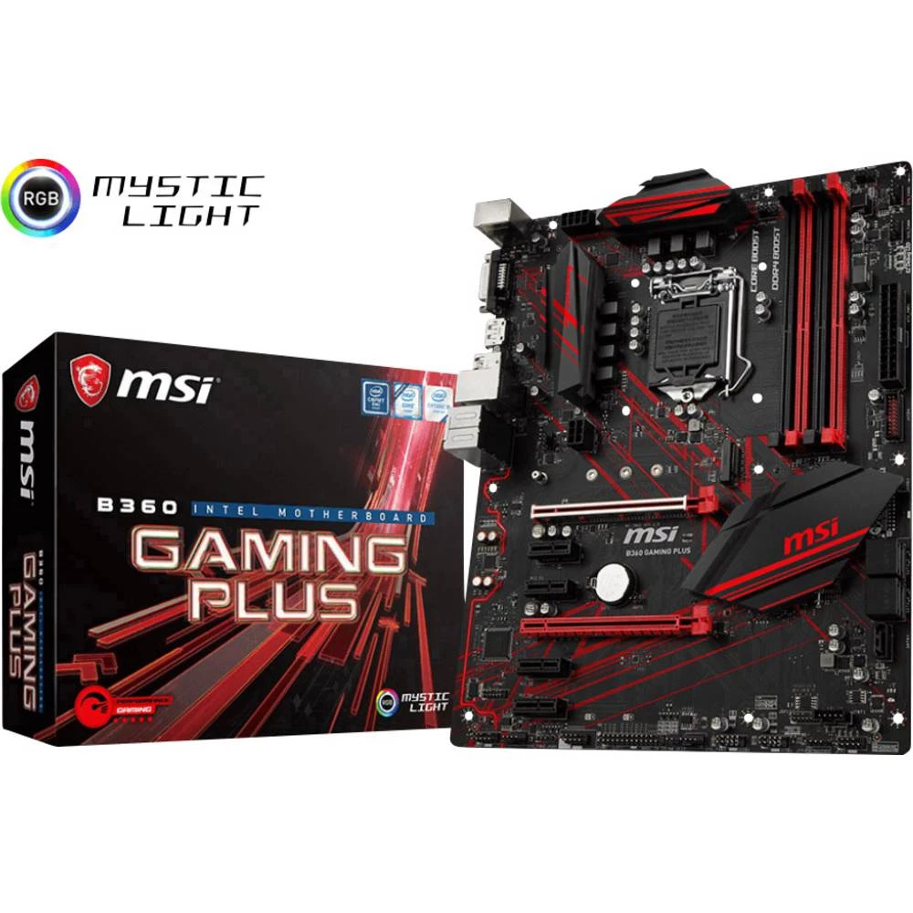 Matična ploča MSI Gaming B360 GAMING PLUS Baza Intel&reg; 1151v2 Faktor oblika ATX Set čipova matične ploče Intel&reg; B360 slika