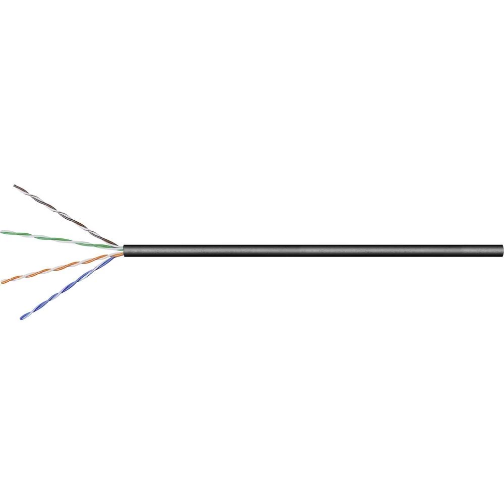 Mrežni kabel CAT 5e U/UTP 4 x 2 x 0.25 mm&sup2; Crna Goobay 57198 100 m slika
