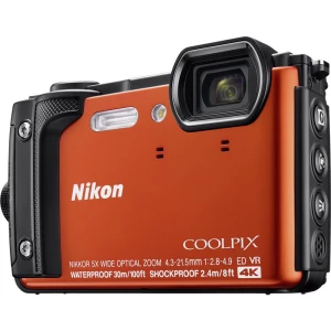 Digitalni fotoaparat Nikon W300 16 MPix Zoom (optički): 5 x Narančasta WiFi, Vodootporno, 4K-Video, GPS, Otporan na udarce, Otpo slika
