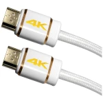 Maxtrack HDMI priključni kabel HDMI A utikač, HDMI A utikač 3.00 m bijela C 216-3 L Ultra HD (4K) HDMI HDMI kabel