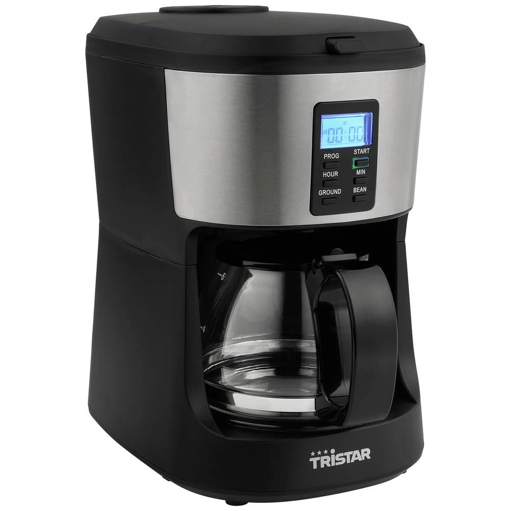 Tristar CM-1280 aparat za kavu crna, plemeniti čelik Kapacitet čaše=6 s mehanizmom za mljevenje, funkcija brojača vreme slika