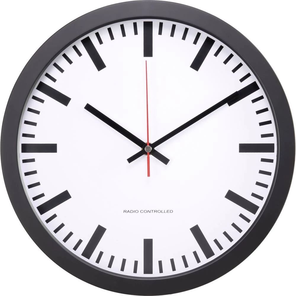 Radijski kontrolirani zidni sat Basetech 300 mm x 45 mm crne boje slika