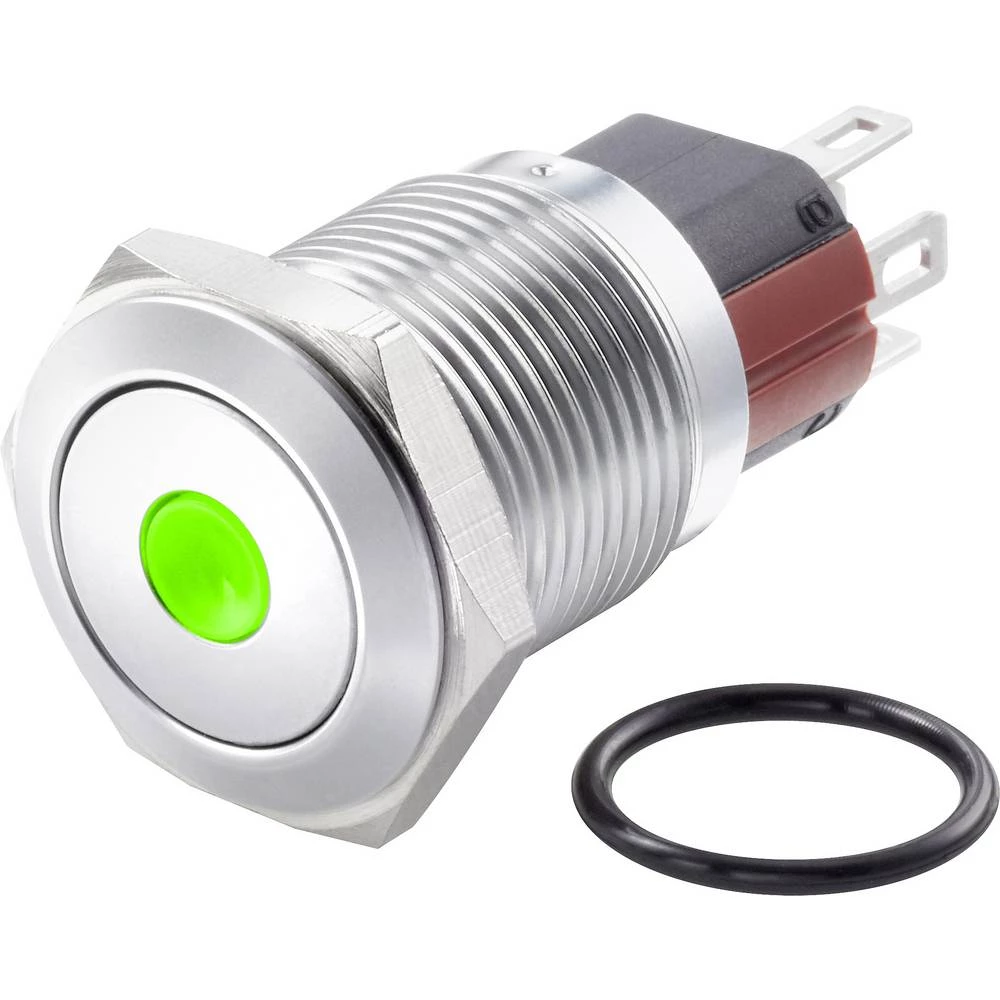 TRU COMPONENTS TC-GQ16-KF-11D/J/G/12V/C Tlačni prekidač sa zaštitom od vandalizma 48 V/DC 2 A 1 x OFF/(ON) IP65 vraća se u izspr slika