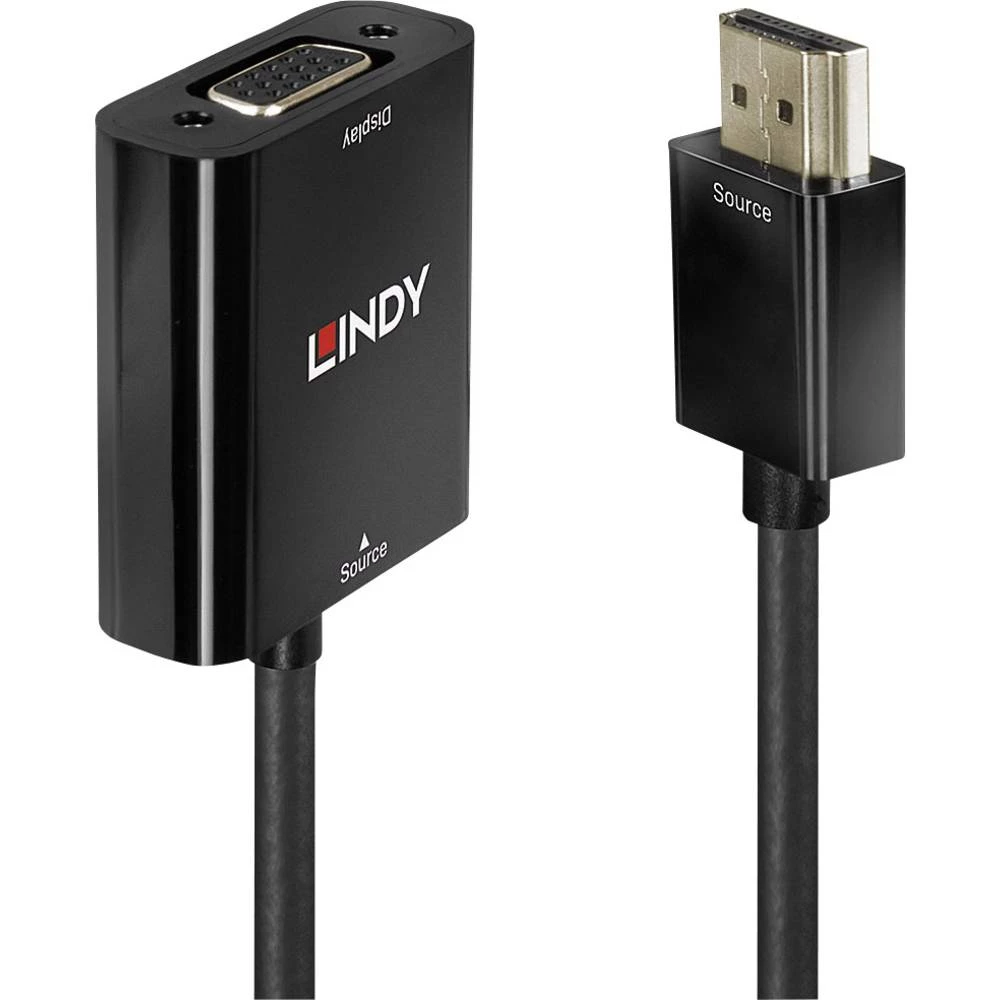 LINDY HDMI / VGA adapterski kabel HDMI A utikač, VGA 15-polna utičnica 0.10 m crna 38291  HDMI kabel slika