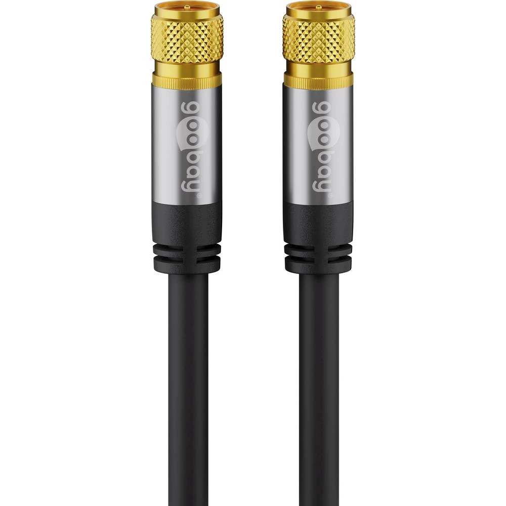 Antene, SAT Priključni kabel [1x Muški konektor F - 1x Muški konektor F] 2.00 m 135 dB Fleksibilan Crna Goobay slika