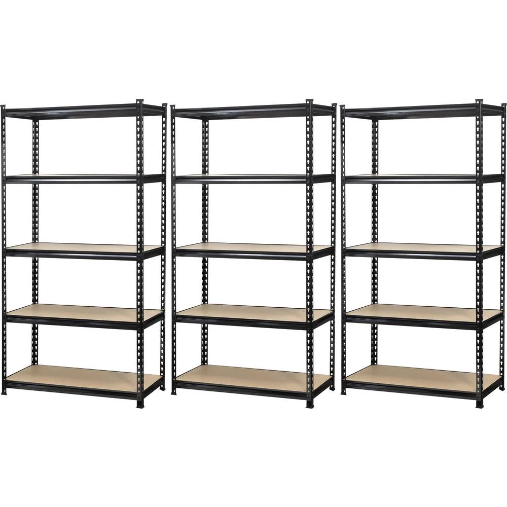 Regal za velike težine (Š x V x d) 900 x 1800 x 450 mm Metal, MDF Crna Drveni pod TOOLCRAFT 2195606 slika