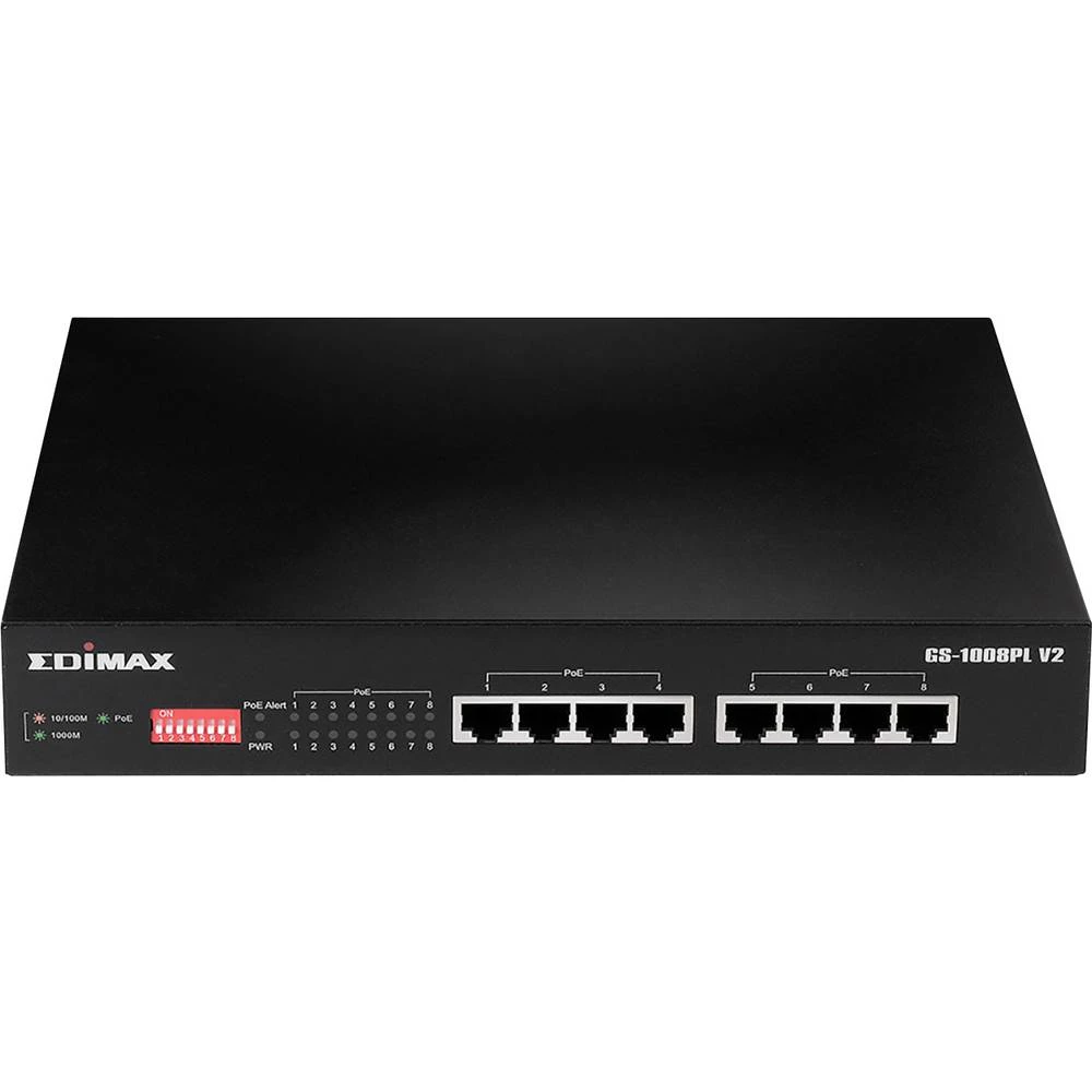 EDIMAX    GS-1008PL V2    mrežni preklopnik    8 ulaza    10 / 100 / 1000 MBit/s    PoE funkcija slika