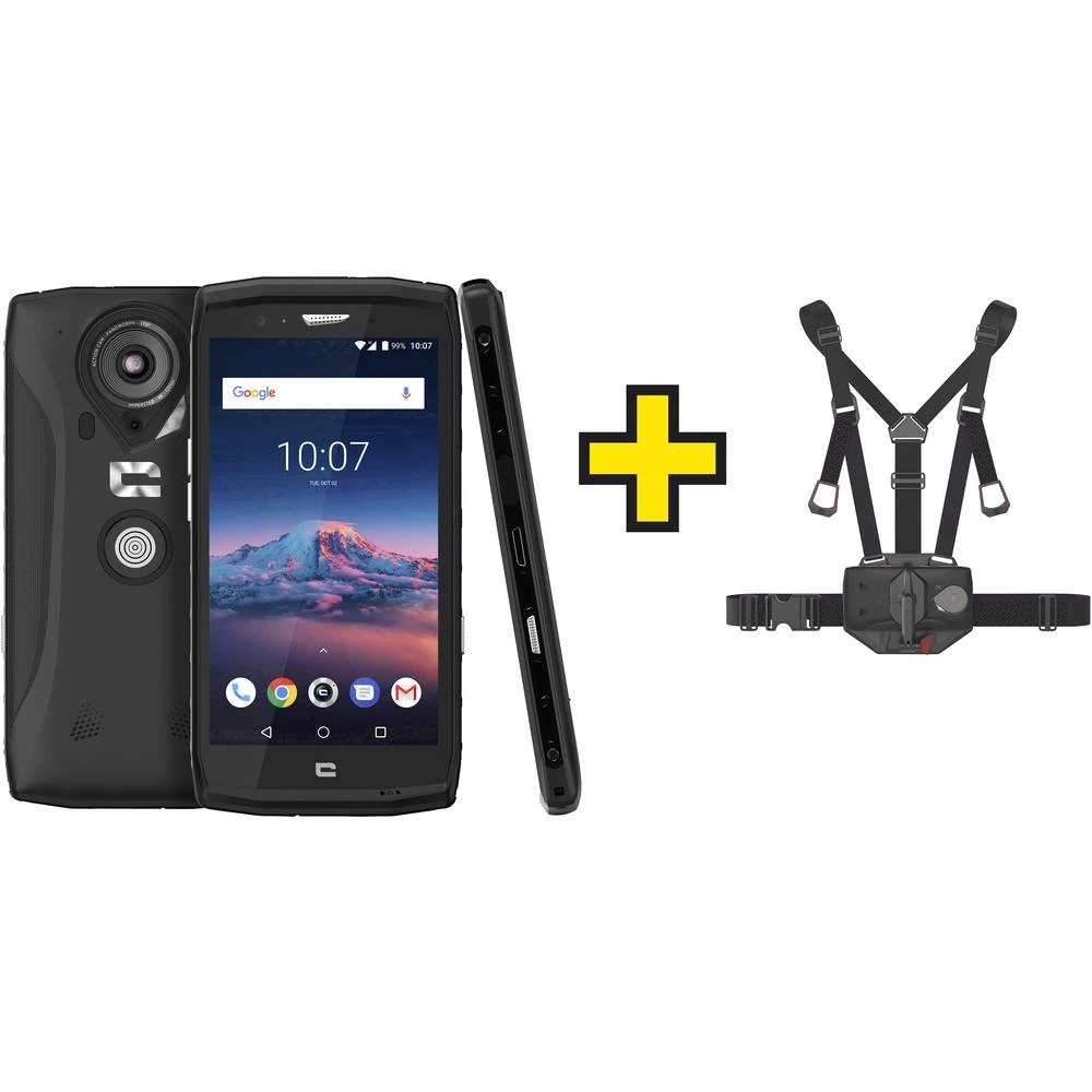 Crosscall Set mit Chesthalterung & Vanjski pametni telefon 64 GB 5.5 "(14 cm)Dual-SIM Android&trade; 8.1 Oreo 12 MPix Crna slika
